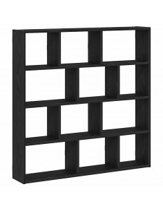 Mensola a Cubo da Parete 12 Scomparti Nero in Truciolato 2