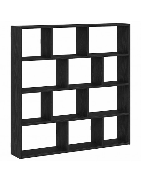 Mensola a Cubo da Parete 12 Scomparti Nero in Truciolato