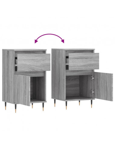 Credenze 2 pz Grigio Sonoma 40x35x70 cm in Legno Multistrato
