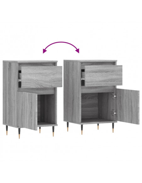 Credenze 2 pz Grigio Sonoma 40x35x70 cm in Legno Multistrato