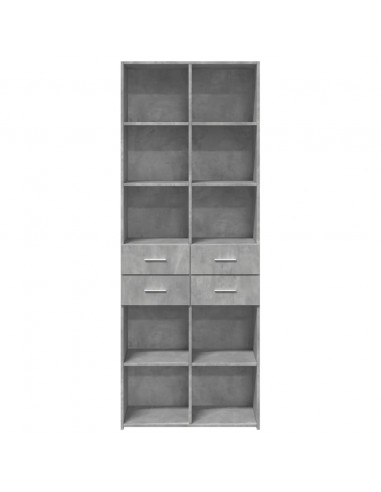 Credenza Grigio Cemento 70x42,5x185 cm in Legno Multistrato
