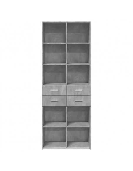 Credenza Grigio Cemento 70x42,5x185 cm in Legno Multistrato