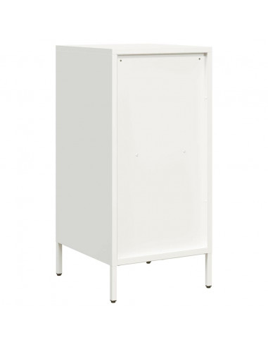 Credenza Bianca 35x39x73,5 cm in Acciaio Laminato a Freddo