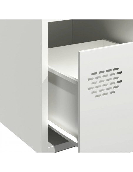 Credenza Bianca 35x39x73,5 cm in Acciaio Laminato a Freddo