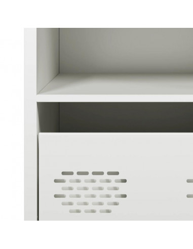 Credenza Bianca 35x39x73,5 cm in Acciaio Laminato a Freddo