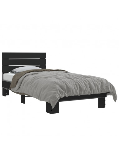 Giroletto Nero 75x190 cm in Legno Multistrato e Metallo