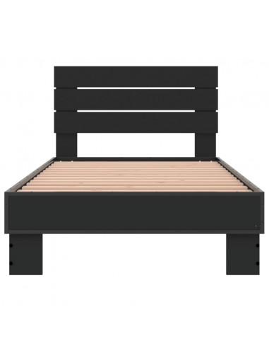 Giroletto Nero 75x190 cm in Legno Multistrato e Metallo