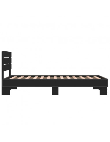 Giroletto Nero 75x190 cm in Legno Multistrato e Metallo