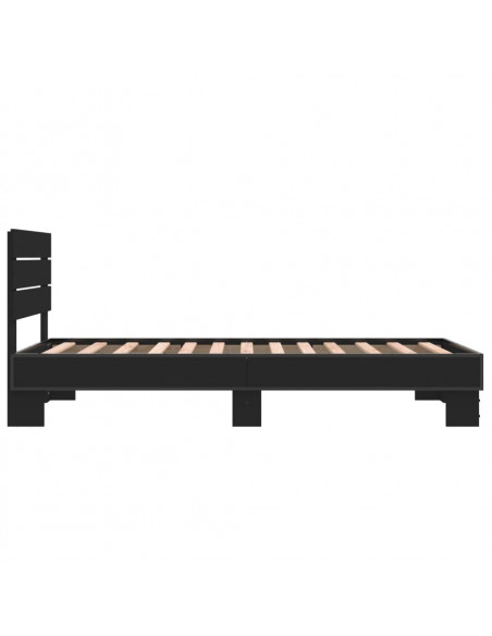 Giroletto Nero 75x190 cm in Legno Multistrato e Metallo