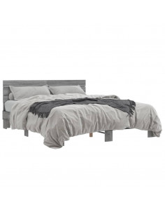 Giroletto Grigio Sonoma 150x200 cm in Legno Multistrato Metallo 2