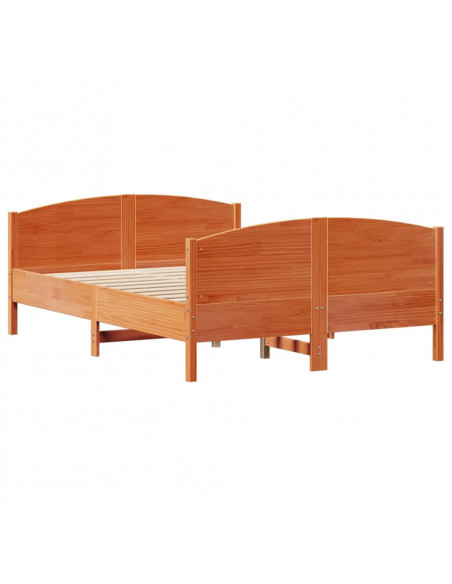 Letto senza Materasso Marrone Cera 140x190 cm in Legno di Pino
