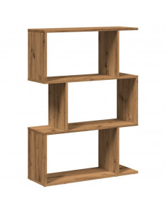 Libreria 3 Ripiani Rovere Artigianale 70x24x97 cm Truciolato 2