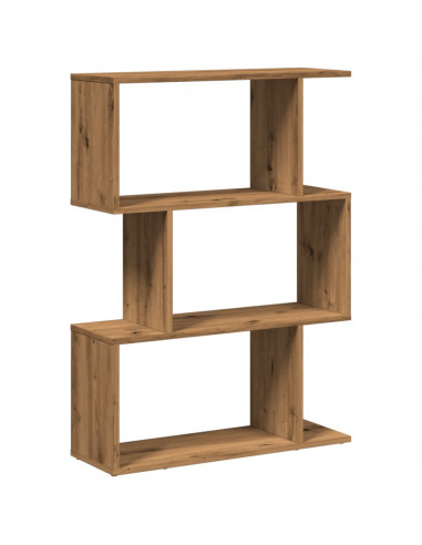 Libreria 3 Ripiani Rovere Artigianale 70x24x97 cm Truciolato