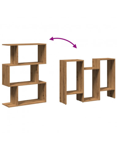 Libreria 3 Ripiani Rovere Artigianale 70x24x97 cm Truciolato