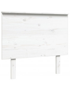 Testiera per Letto Bianca 94x6x82,5cm in Legno Massello di Pino 2