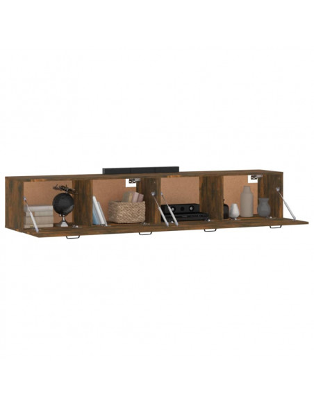 Mobili Parete 2 pz Rovere Fumo 100x36,5x35 cm Legno Multistrato