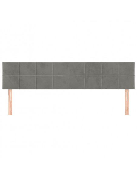 Testiera 2 pz Grigio Chiaro 80x5x78/88 cm in Velluto