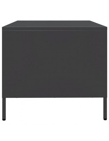 Mobile TV Nero 68x50x43,5 cm in Acciaio Laminato a Freddo