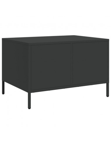 Mobile TV Nero 68x50x43,5 cm in Acciaio Laminato a Freddo