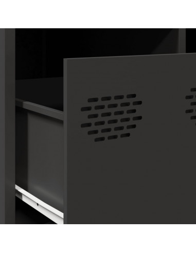 Mobile TV Nero 68x50x43,5 cm in Acciaio Laminato a Freddo