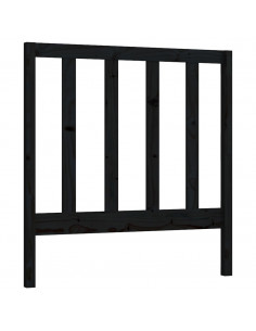 Testiera per Letto Nera 95x4x100 cm in Legno Massello di Pino 2