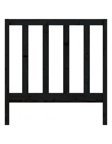 Testiera per Letto Nera 95x4x100 cm in Legno Massello di Pino