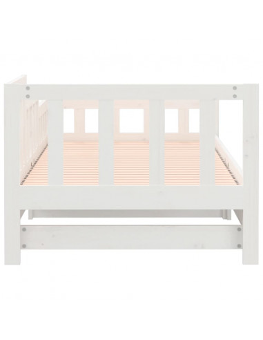 Dormeuse Estraibile Bianca 2x(90x200) cm Legno Massello di Pino