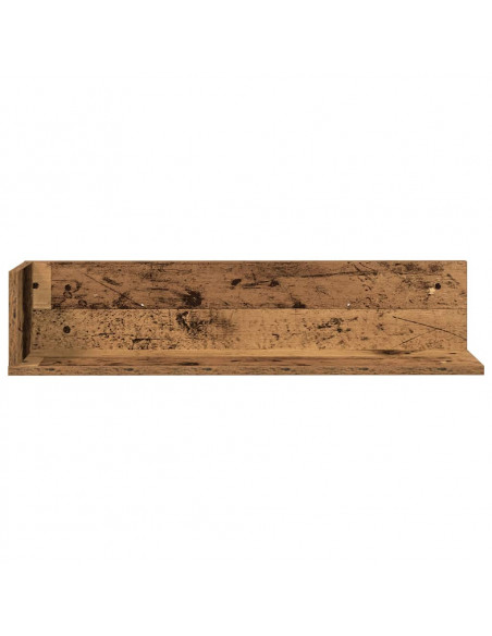 Mensole da Parete 2pz Legno Vecchio 75x16,5x16,5 cm Truciolato