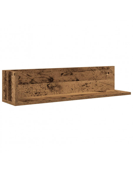 Mensole da Parete 2pz Legno Vecchio 75x16,5x16,5 cm Truciolato
