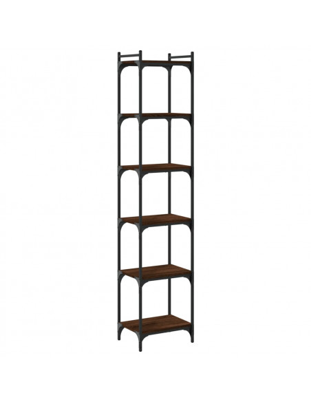 Libreria 6 Ripiani Rovere Marrone 40x30x188cm Legno Multistrato