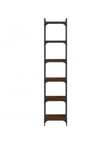 Libreria 6 Ripiani Rovere Marrone 40x30x188cm Legno Multistrato