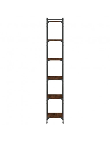 Libreria 6 Ripiani Rovere Marrone 40x30x188cm Legno Multistrato