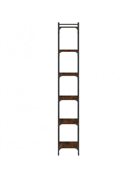 Libreria 6 Ripiani Rovere Marrone 40x30x188cm Legno Multistrato