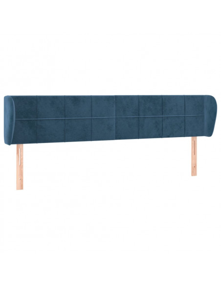 Testiera ad Orecchio Blu Scuro 163x23x78/88 cm in Velluto