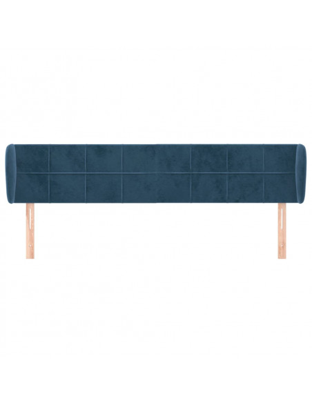 Testiera ad Orecchio Blu Scuro 163x23x78/88 cm in Velluto