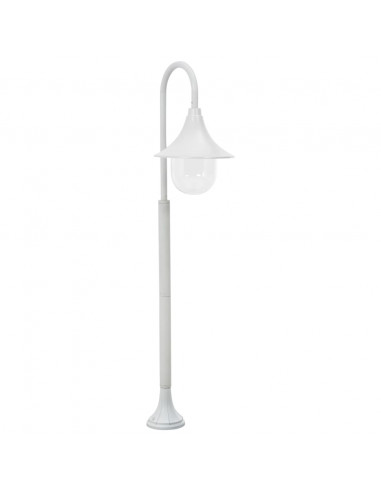Lampione da Giardino E27 120 cm Alluminio Bianco