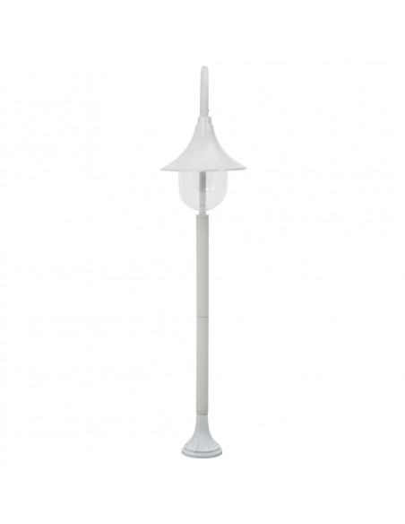 Lampione da Giardino E27 120 cm Alluminio Bianco