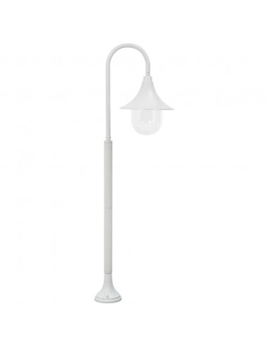 Lampione da Giardino E27 120 cm Alluminio Bianco