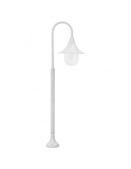 Lampione da Giardino E27 120 cm Alluminio Bianco
