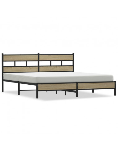 Giroletto senza Materaso in Metallo Rovere Sonoma 183x213 cm