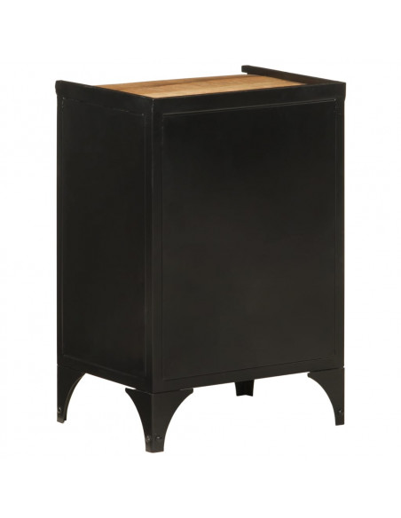 Mobile da Bagno 40x30x60 cm in Ferro e Legno Massello di Mango