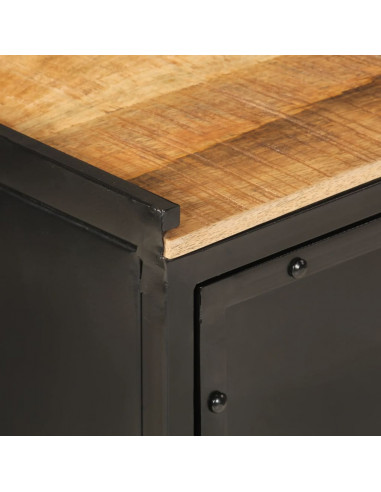 Mobile da Bagno 40x30x60 cm in Ferro e Legno Massello di Mango