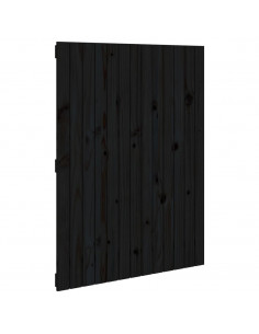 Testiera da Parete Nera 82,5x3x110 cm in Legno Massello di Pino 2