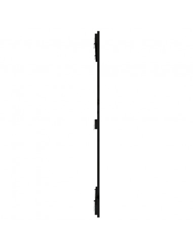Testiera da Parete Nera 82,5x3x110 cm in Legno Massello di Pino