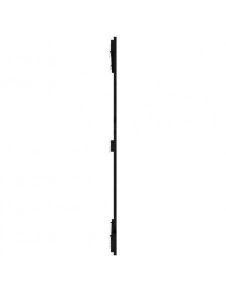 Testiera da Parete Nera 82,5x3x110 cm in Legno Massello di Pino