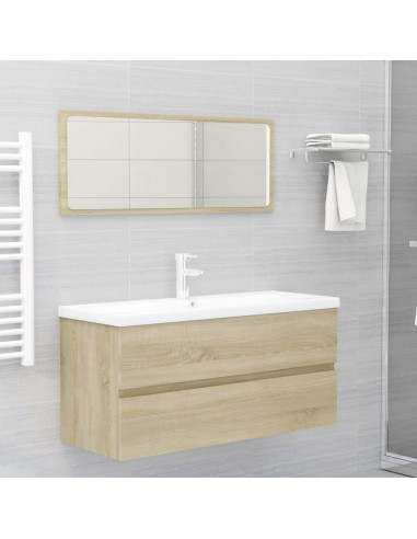 Mobile Lavabo Rovere Sonoma 100x38,5x45 cm Legno Multistrato