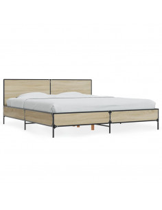 Giroletto Rovere Sonoma 180x200 cm in Legno Multistrato Metallo 2