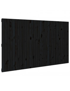Testiera da Parete Nera 204x3x110 cm in Legno Massello di Pino 2