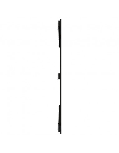 Testiera da Parete Nera 204x3x110 cm in Legno Massello di Pino