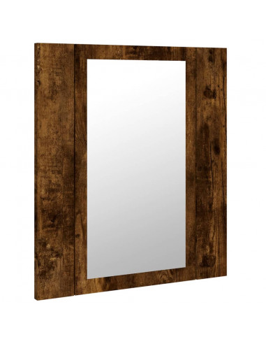 Mobile Bagno Specchio LED Rovere Fumo 40x12x45cm Multistrato